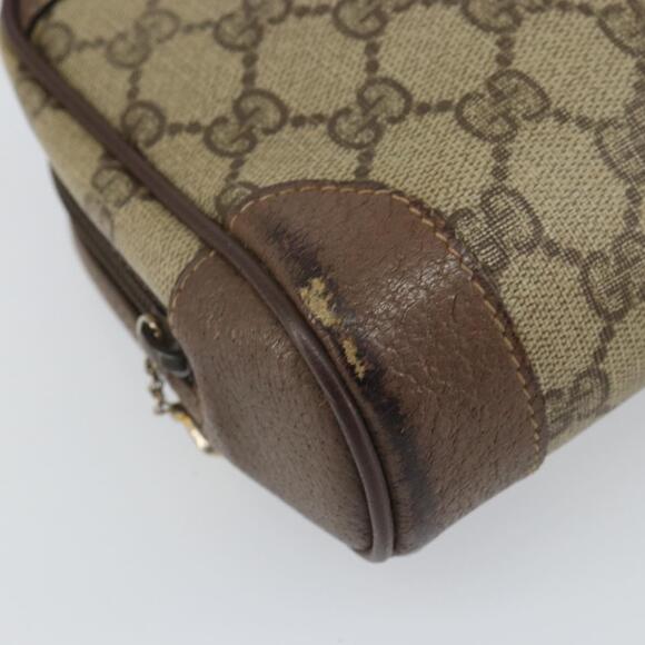 GUCCI GG Supreme Clutch Bag PVC Beige Auth hk3292 - Picture 7 of 16